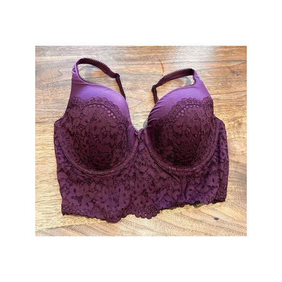 Victoria's Secret Other - Victoria's Secret Bra 38D Body By Victoria Lined Demi Underwire Bra Purple Lacy